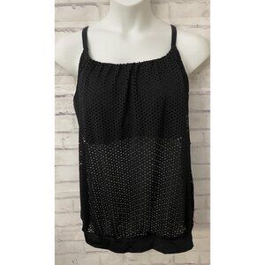 Swim By Cacique Lightly Lined No Wire Black Size 22 Blouse Bandeau Tankini Sheer